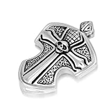 Bling Jewelry Stainless Steel Medieval Gothic Skull Halloween Cross Pendant