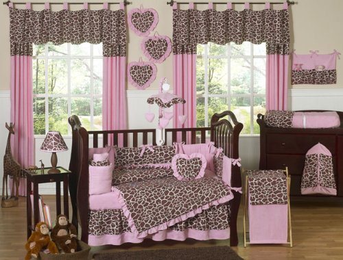 JoJo Designs Giraffe Baby Bedding 9 piece Crib Set - Pink product image