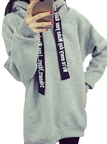 (ドチィン)DaoCheng レディース パーカ 無地 長袖 ゆったり パーカ カジュアル フード付き ドルマン スリーブ パーカー