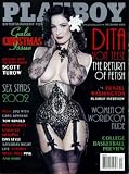 Playboy December 2002 Dita von Teese on Cover (nude inside The Return of Fetish), Denzel Washington Interview, Scott Turow Fiction, Women of Worldcom, Greg Kinnear 20 Questions, Anne Beatts on Saturday Night Live, College Basketball Preview, BMW Mini