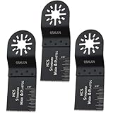 Oshlun MMA-0303 1-1/3-Inch Standard HCS Oscillating Tool Blade 3 pack with Uni-Fit Arbor