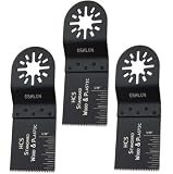 Oshlun MMA-0303 1-1/3-Inch Standard HCS Oscillating Tool Blade with Uni-Fit Arbor for Fein Multimaster, Dremel, and Bosch, 3-Pack