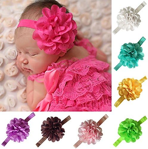 IBobo 10pcs Cute Girl Baby Toddler Infant Flower Headband Fashion Head Ties Hair Bow Band Headwear Accessories Set