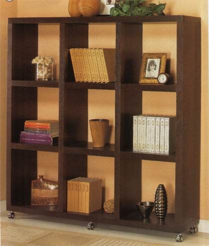Contemporary Style Cappuccino Finish Book Case / Bookshelf On Sale