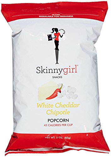 Skinny Girl, Bagged Salty Snacks, (Pack of 3) (Choose Flavors and Types Below) (Popcorn White Cheddar Chipotle)