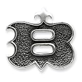 Sterling Silver Antiqued Gothic Initial B Pendant