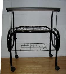 Durable 3-Tier TV Trolley with Wheels - Black Color