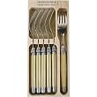 Horn Look Acrylic Ivory Color Laguiole Verdier Heavy Duty Boxed Set of 6 Forks