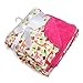 Baby Bucket Double Layer Velvet Fleece White Animal Newborn Baby Blanket (Size 102cm X 76cm) (Cream & Pink) RS.480.00