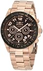Invicta Men's 10706 Speedway Chronograph Brown Dial 18k Rose Gold Ion-Plated Stainless Steel Watch
