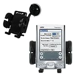 Gomadic for the PalmOne palm Tungsten T5 - PalmOne Tungsten T5 Flexible Car Windshield Holder - Gomadic Brand