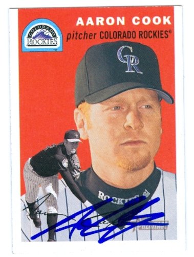 Aaron Cook Autographed/Hand Signed MLB Baseball Card (Colorado Rockies) 2003 Bowman Heritage #270