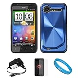 Blue Metallic Cosmo Wave Design Protective Snap-On Case Cover for HTC Droid ....