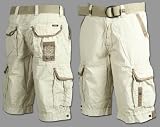 Marc Ecko - Marc Ecko Collection "T-Street" Mens Plaide Cargo Shorts w/ Belt