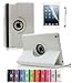 ShopNY Case - Apple iPad Mini Case - 360 Degree Rotating Stand Case Cover with Auto Sleep / Wake Feature for iPad mini (10 Colors) (White)