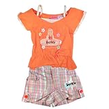 Barbie - Clothes - Toddler Girls' Orange Top with Plaid Shorts Set