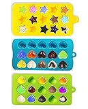 Joyoldelf Candy Molds & Ice Cube Trays - Hearts, Stars & Shells - Silicone Chocolate Mold - Fun, Toy Kids Set - Use for Cakes, Chocolate, Ice cream, Tarts, Muffins, Candles, Soaps, Jello, Mousses