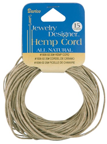 Darice 15-Yard Natural Hemp Cording, 20-Pound