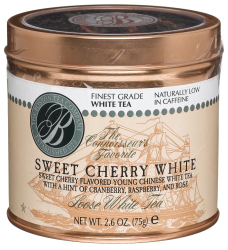 Boston Tea Finest Grade White Tea, Sweet Cherry Loose Tea, 2.6-Ounce Tins (Pack of 2) by Cherry Tea