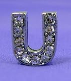 U Letter 10mm Slide Charm for Personalized Bling Dog Collar