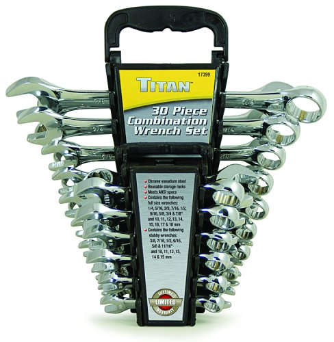 Titan 17399 30-Piece Standard & Stubby Combination Wrench Set On Sale