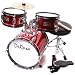 De Rosa DRM312-RD Children's 3 Piece 12 Inch Drum Set with Chair (Red)