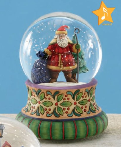 Santa with Cane Musical Snow Globe: Delivering Christmas Joy