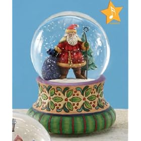 Jim Shore Santa with Cane Musical Snow Globe: Delivering Christmas Joy