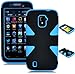 Bastex Heavy Duty Hybrid Case for ZTE Majesty Z796C - Sky Blue Silicone / Black Hard Shell