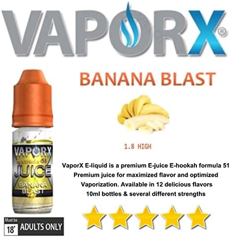 VAPORX (LOT 5 BOTTLES) * BANANA BLAST * FORMULA 51 PREMIUM JUICE 1.8 H 50-ML