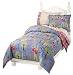 Girls Cute Cartoon Dogs Pink and Blue Comforter Set