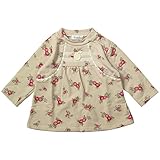 《H28年秋冬物》(日本製) Pample Mousse(パンプルムース) ミニ裏毛リンゴ柄オーバーブラウス 90cm/BE NO.DP-63264