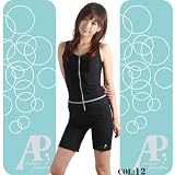 Active Piscine 無地タンク型ハイウエスト/セパレート・フィットネス水着【レディース】