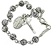 Oxidized Silver 6MM Rosebud Prayer Bead 7 3/4-inch Miraculous Rosary Bracelet