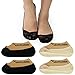 kilofly No Show Silicone Heel Grip Non-Skid Socks [4 Pairs Set, Black & Beige]