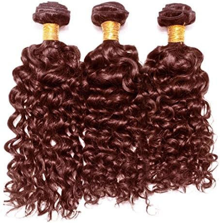 Anth Malaysia Deep Curl 100% Real Human Hair Pack of 3 (16"18"20", 4# Chocolate Brown)