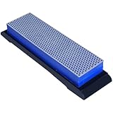 Ansen Tools Grit Sharp AS-406 8-5/8 -Inch Double-Sided Diamond Whetstone Sharpener Medium/Fine with Non-Skid Rubber Base