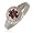 1.00cttw Natural White Diamond (SI Clarity, GH Color) & Floral Garnet Ring in 14K White Gold.size 4.5