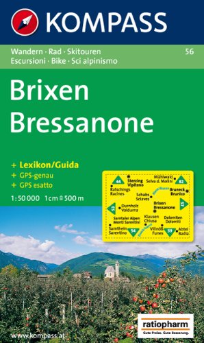 KOMPASS-Karten, Innsbruck Brixen/Bressanone: Wander-, Bike- und Skitourenkarte. GPS-genau. 1:50.000