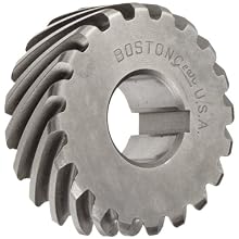 Boston Gear H1620L Plain Helical Gear, 45 Degree Helix, 14.5 Degree Pressure Angle, 0.500 Bore, 16 Pitch, 20 Teeth, Steel, LH