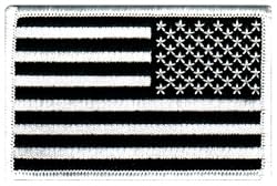American Flag Embroidered Patch Reversed Black White United States of America Subdued Military Uniform Emblem