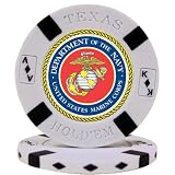 U.S. MARINES Seal on White BigSlick Texas Hold'em Poker Chip
