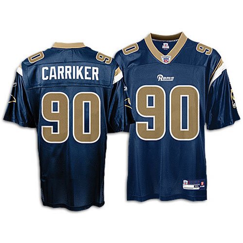 Adam Carriker Rams Navy NFL Replica Jersey ( sz. S, Navy : Carriker, Adam : Rams )