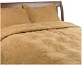 Microsuede Down/Feather Full/Queen Comforter Set, Camel
