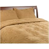 Microsuede Feather King Comforter Set, Camel