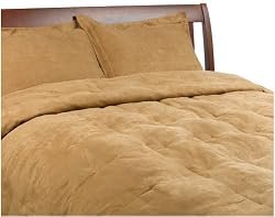 Microsuede Feather King Comforter Set, Camel