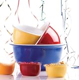 CorningWare Colours 3Pc. Bowl Set 1-qt yellow bowl, 2-qt red bowl and 3-qt blue bowl