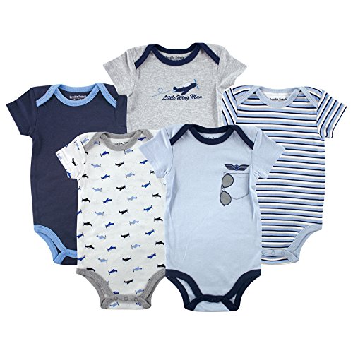 Luvable Friends Hanging 5 Pack Bodysuits, Airplane, 9-12 Months