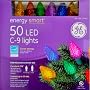 GE EnergySmart 50 LED C-9 Holiday String Lights Indoor/Outdoor Use