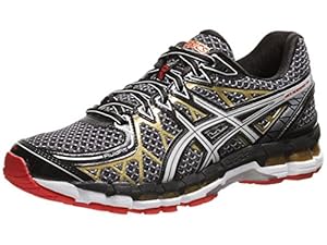 ASICS Men's Gel Kayano 20 Running Shoe,Black/White/Gold,8 M US